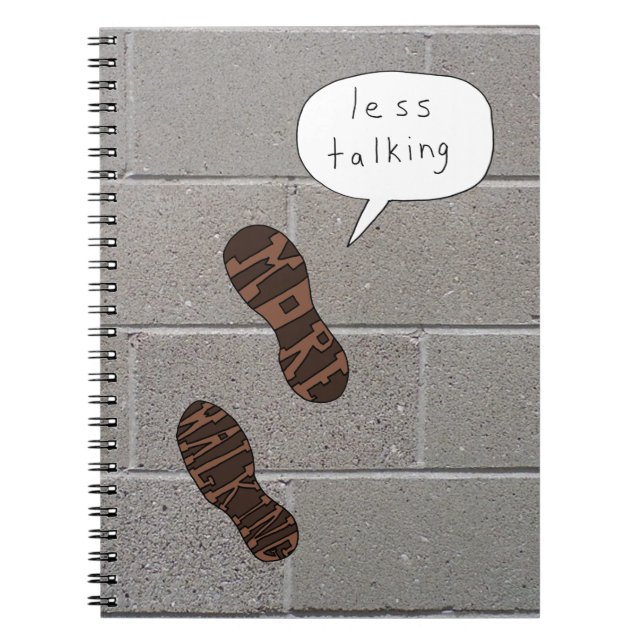 Caderno Espiral Menos conversa mais caminhando Cinderblock noteboo (Frente)