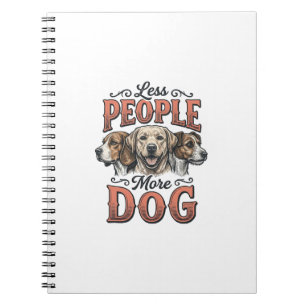 Caderno Espiral Menos Pessoas Mais Cachorro Design Vintage Amante
