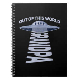 Caderno Espiral Mens fora deste mundo, avô Cote para seu OVNI