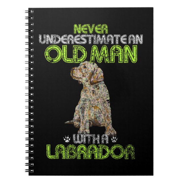 Caderno Espiral Mens Nunca Subestime um velho com um Motorho (Frente)