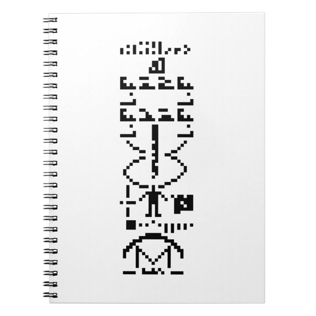 Caderno Espiral Mensagem Binária Arecibo 1974 (Frente)