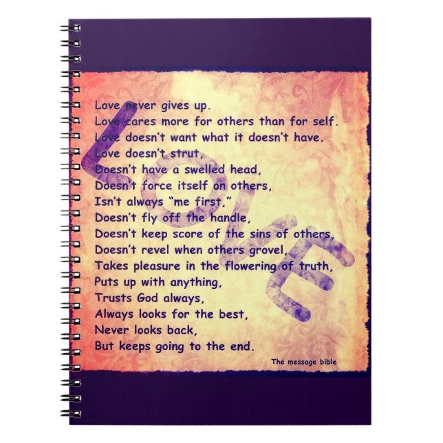 Caderno Espiral Mensagem de Amor (Frente)