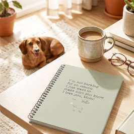 Caderno Espiral Mensagem de Amor Dachshund Personalizada Verde Sal