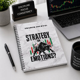 Caderno Espiral Mentalidade de Negociação de Estratégia ou Emoções