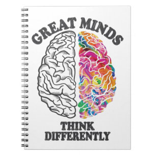 Caderno Espiral Mentes de excelente pensam diferente no cérebro
