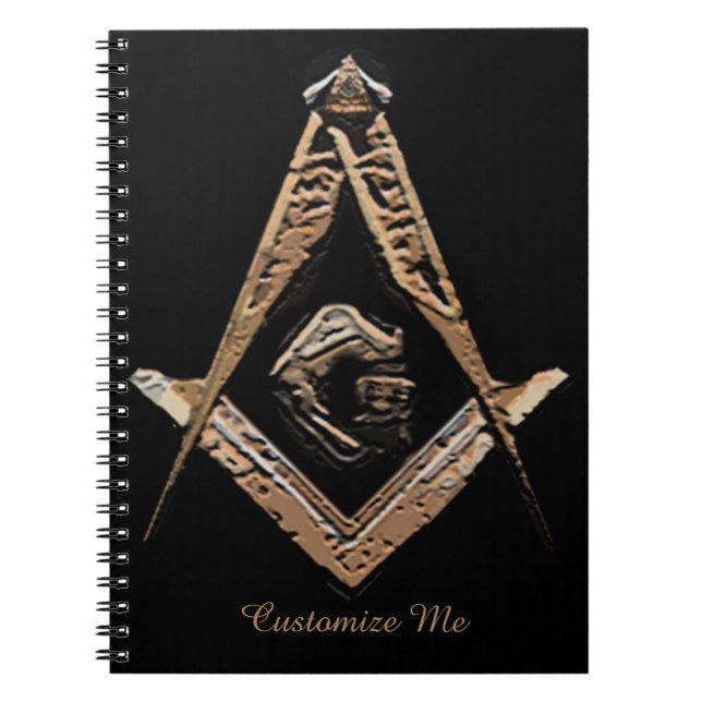 Caderno Espiral Mentes Masônicas (Ouro) (Frente)