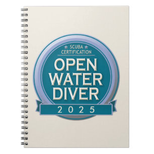 Caderno Espiral Mergulhador de água aberta certificado personalizá