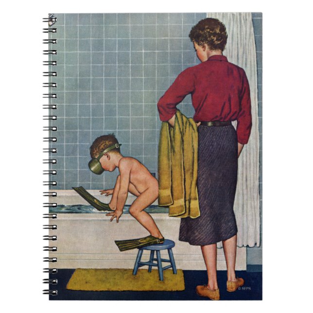 Caderno Espiral Mergulhador na cuba (Frente)