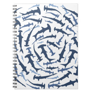 Caderno Espiral mergulho autónomo do tubarão de hammerhead do
