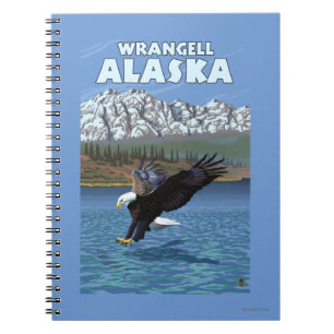 Caderno Espiral Mergulho da águia americana - Wrangell, Alaska
