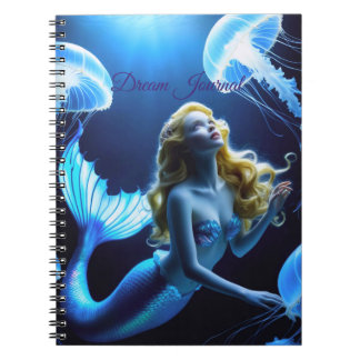 Caderno Espiral Mermaid Amazed by jellyfish Dream Journal