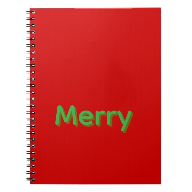 Caderno Espiral Merry Green Name on Red (Frente)