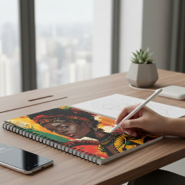 Caderno Espiral Mês da História Negra Arte Espiritual da Rainha No