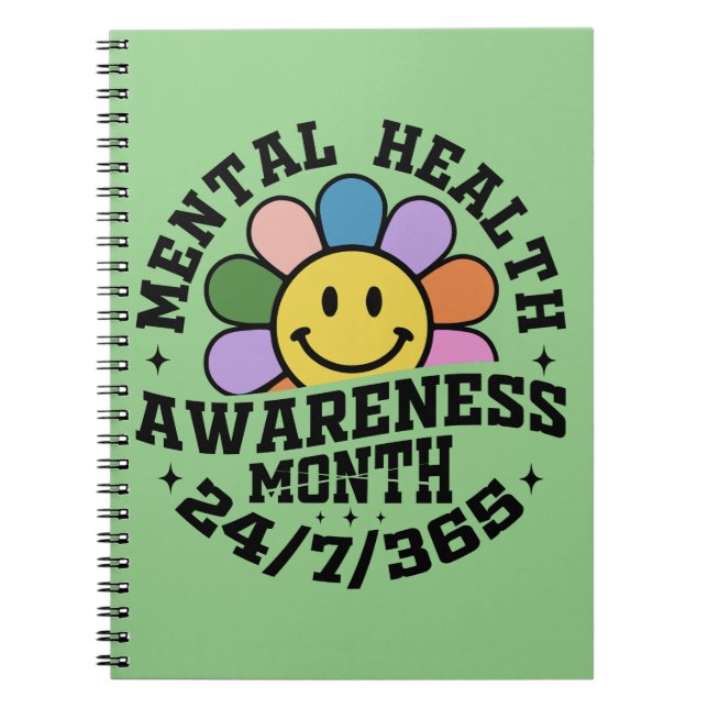 Caderno Espiral Mês de Consciência da Saúde Mental (Frente)