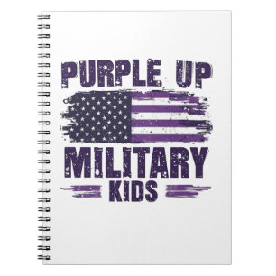 Caderno Espiral Mês de Conscientização das Crianças Militares Purp