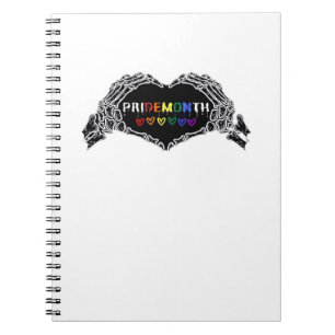 Caderno Espiral Mês Skeleton Heart Mãos LGBTQIA