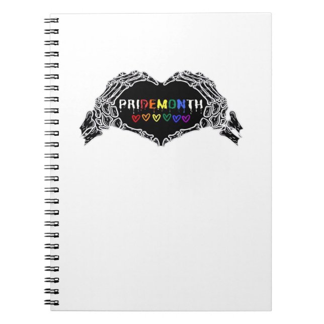 Caderno Espiral Mês Skeleton Heart Mãos LGBTQIA (Frente)