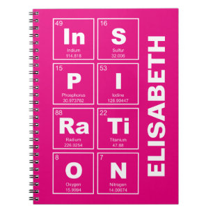 Caderno Espiral Mesa de elementos periódica química: Inspiraçã
