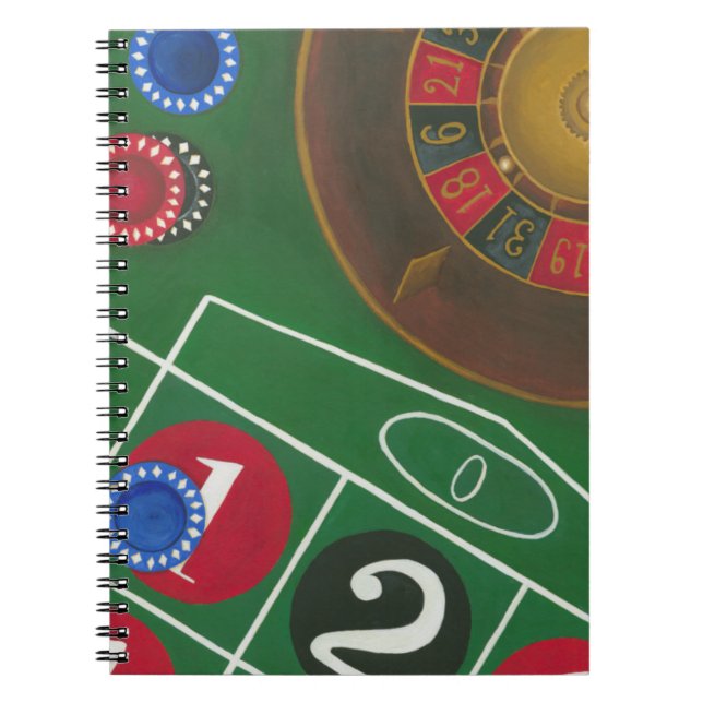 Caderno Espiral Mesa de roletas com Chips e Roda (Frente)