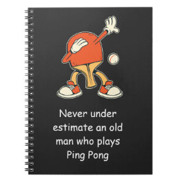 Caderno Espiral Mesa de Tênis de Mesa Ping Pong Nunca Subestime