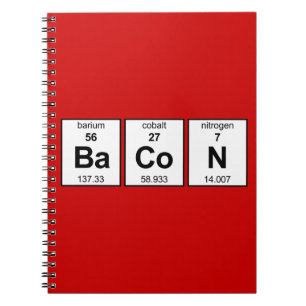 Caderno Espiral Mesa periódica do bacon