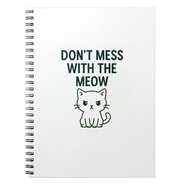 Caderno Espiral Mess With the Meow – Sweet but Psycho Cat Notebook (Frente)