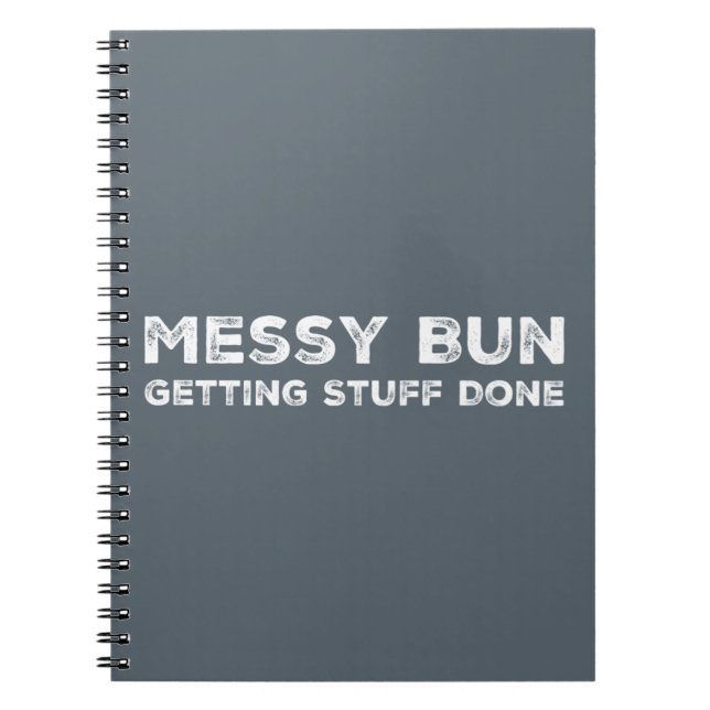 Caderno Espiral Messaging Bun Getting Studies Done Slogan hipster (Frente)