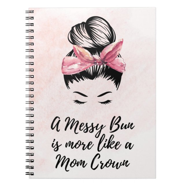 Caderno Espiral Messy Bun - Notebook Mamãe Espiral (Frente)