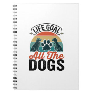 Caderno Espiral Meta da Vida Todos os Cães Design de Amante de Cãe