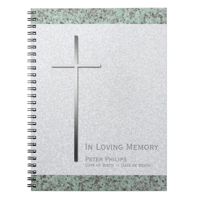 Caderno Espiral Metal Cross Stone 2 Funeral Memorial S Guest Book (Frente)