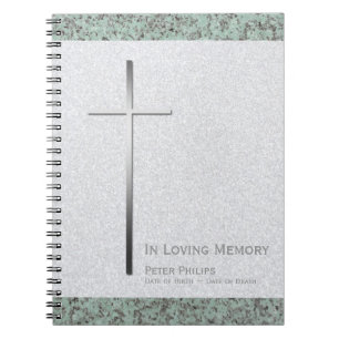 Caderno Espiral Metal Cross Stone 2 Memorial Funeral S Livro Guest