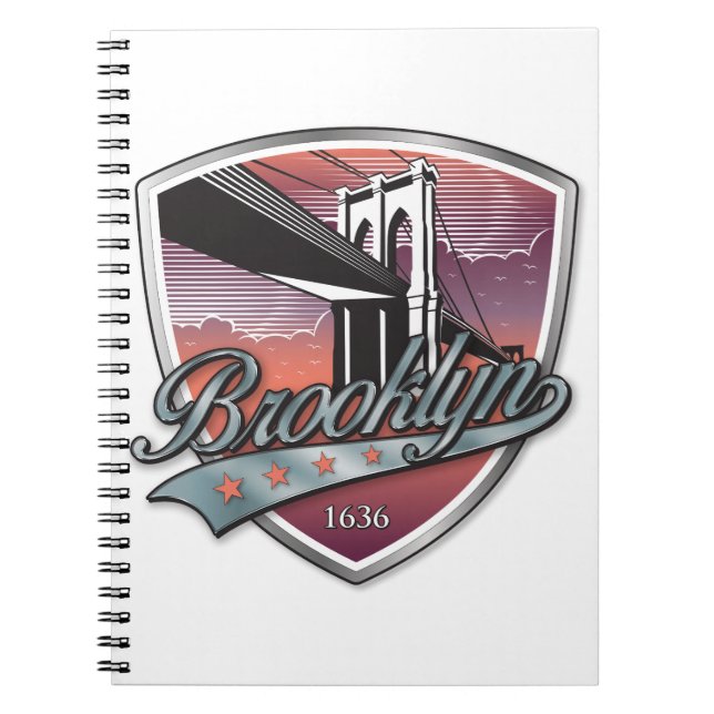 Caderno Espiral Metálico Brooklyn Design Silver (Frente)