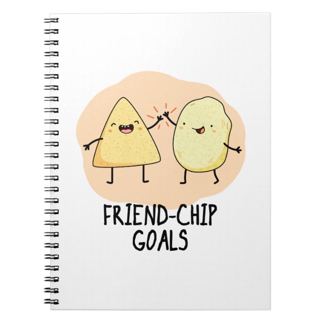 Caderno Espiral Metas do Friend-Chip Piada de Chip de Comida Diver (Frente)