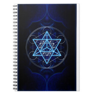 Caderno Espiral Metatrons cubo - Merkaba estrela Tetraeder -