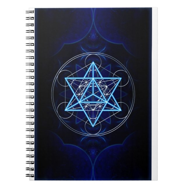 Caderno Espiral Metatrons cubo - Merkaba estrela Tetraeder - (Frente)