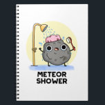 Caderno Espiral Meteor Chá Funny Science Pun<br><div class="desc">Meteor Chá Funny Science Pun apresenta uma rocha de meteoros tendo um chá. Bonito presente de trocadilho para família e amigos que adoram trocadilhos de meteoro fofo.</div>