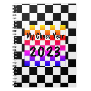 Caderno Espiral Meu Ano de Xadrez 2023,