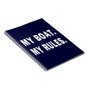 Caderno Espiral Meu barco. Minhas regras - barco engraçado