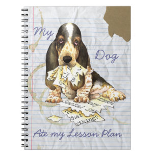 Caderno Espiral Meu Basset Comeu Meu Plano De Lição