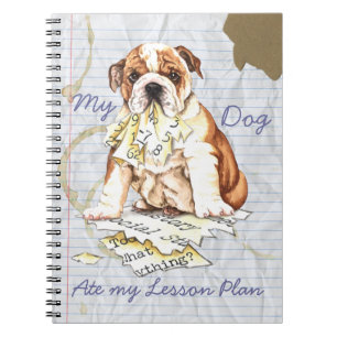 Caderno Espiral Meu Bulldog Comeu Meu Plano De Lição