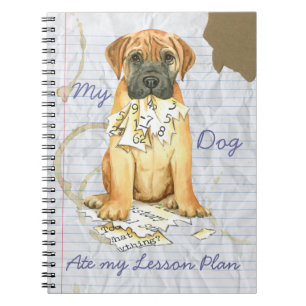 Caderno Espiral Meu Bullmastiff Comeu Meu Plano de Lição