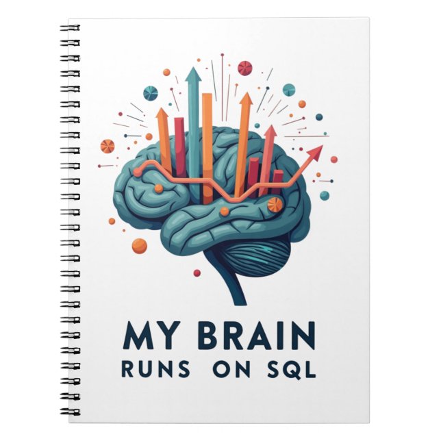 Caderno Espiral Meu Cérebro Funciona com SQL (Frente)