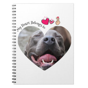 Caderno Espiral Meu Coração Pertence à foto personalizada do cacho