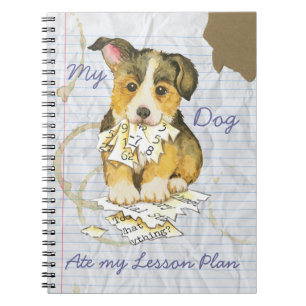 Caderno Espiral Meu Corgi de Galês do Pembroke comeu meu plano de
