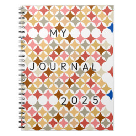 Caderno Espiral MEU DIÁRIO 2025 diário com formas gráficas simples