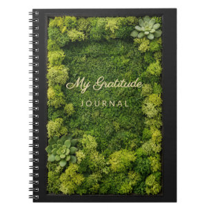 Caderno Espiral Meu Diário de Gratidão Estética de Musgo Verde Bem