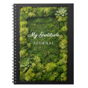 Caderno Espiral Meu Diário de Gratidão Estética Musgo Verde Bem-Es