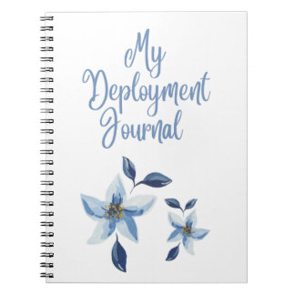 Caderno Espiral Meu Diário de Implantação com Flores Azuis