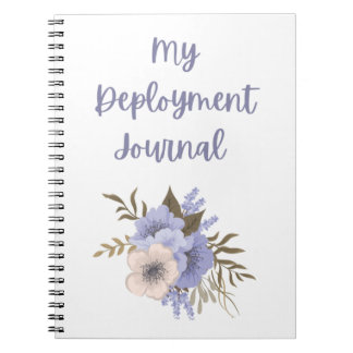 Caderno Espiral Meu Diário de Implantação com Flores Roxas e Rosa