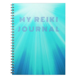 Caderno Espiral Meu Diário de Reiki com Azul Claro Radiante